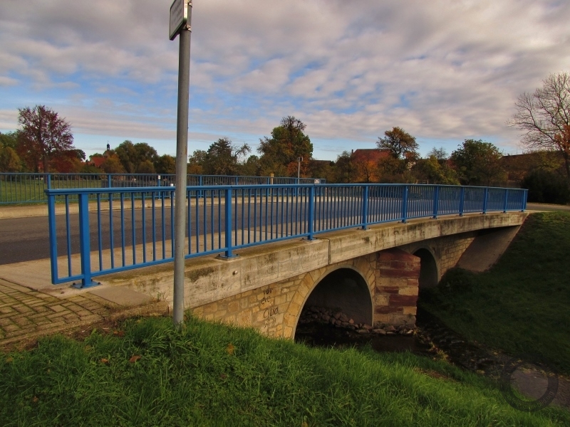 Hähnsche Brücke über die Weida in Obhausen (Weida-Land) im Saalekreis