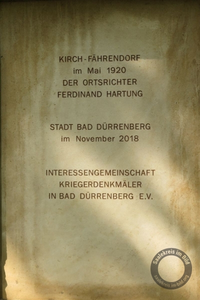 Kriegerdenkmal Erster Weltkrieg in Kirchfährendorf (Bad Dürrenberg) im Saalekreis