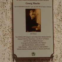 Gedenktafel für Georg Muche in der Prof.-Voigt-Straße in Querfurt im Saalekreis