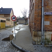 Hochwassermarke in Schraplau (Weida-Land)