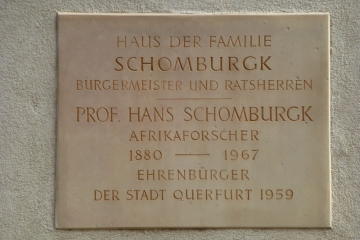 Gedenktafel für Hans Schomburgk in Querfurt