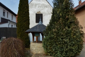 Bauernstein in der Tränkstraße in Oberfarnstädt im Saalekreis