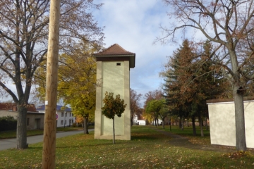 Artenschutzturm (ehemaliger Trafoturm) auf dem Bleichplatz in Obhausen (Weida-Land) im Saalekreis
